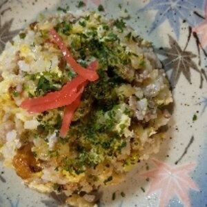 【中華ごま】鶏むね肉と油揚げ大根の葉のチャーハン